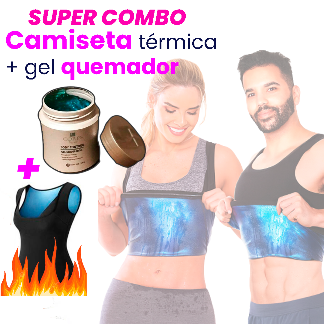 ¡Transforma Tu Cuerpo el Doble de Rápido: Camiseta Térmica Reductora + Gel Quemador Gratis! 💪🔥